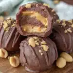 dark chocolate peanut butter protein balls - featured image