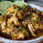 easy crockpot salsa verde chicken - featured image