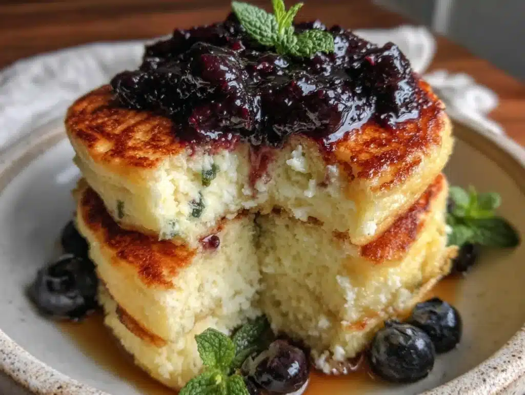 fluffy cottage cheese pancakes - featured image