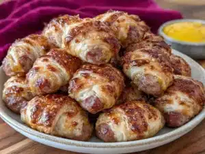 football-shaped crescent pigs in a blanket - featured image