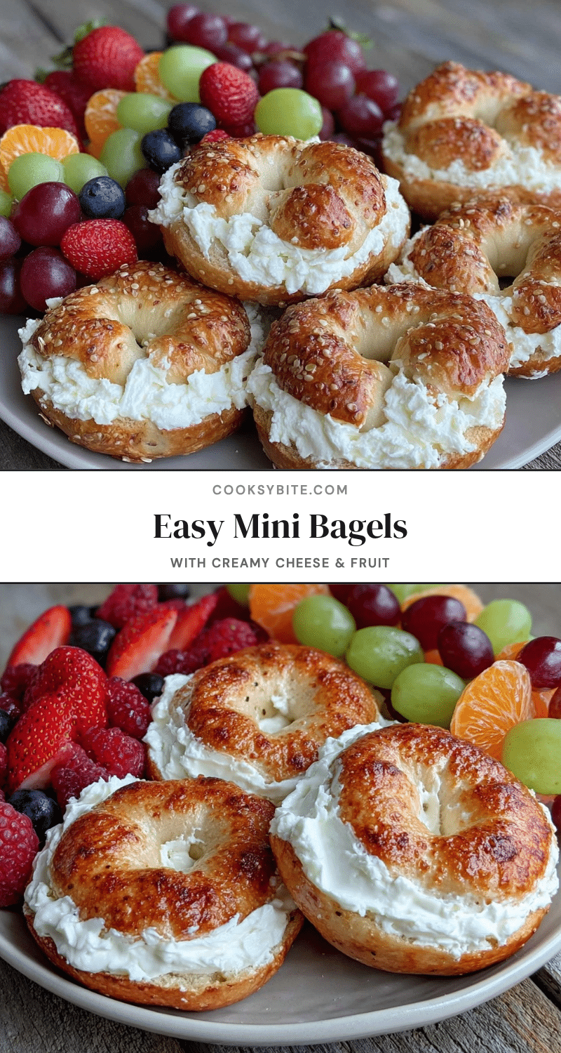 mini bagels with creamy cheese and fresh fruit skewers recipe