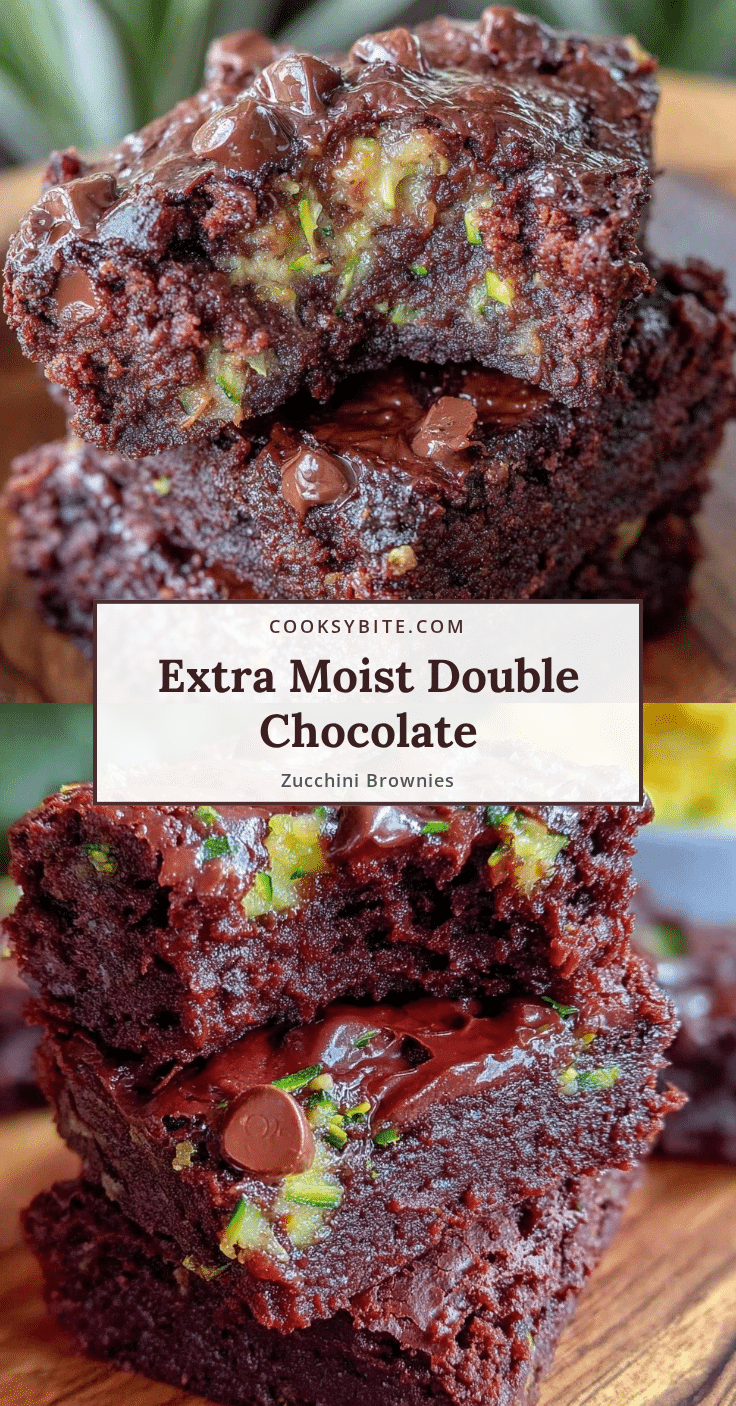 moist double chocolate fudge zucchini brownies recipe