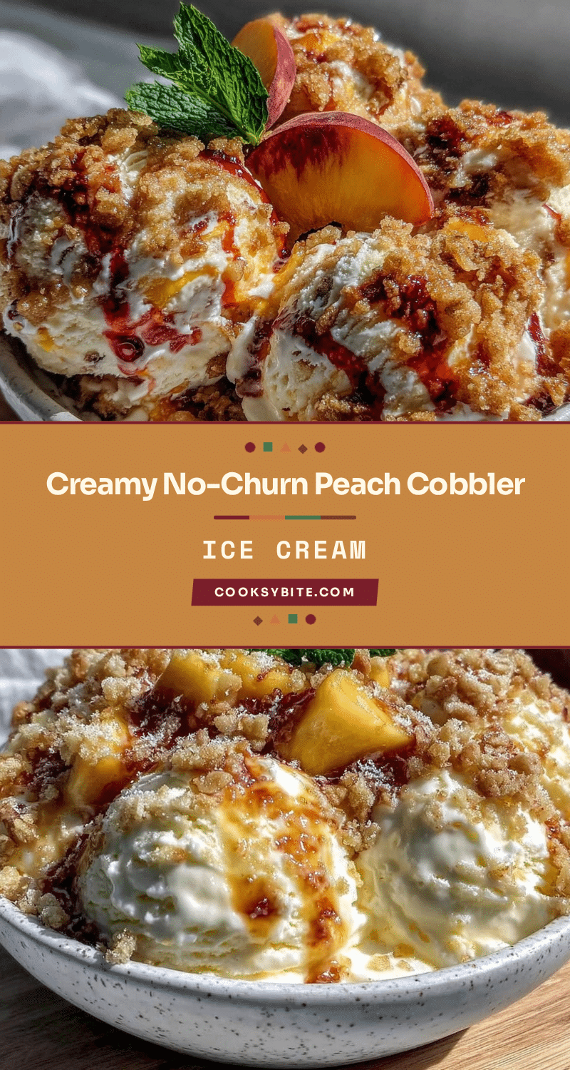 no-churn peach cobbler ice cream recipe
