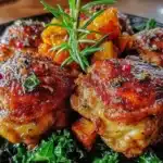 one-pan crispy harvest chicken thighs - featured image
