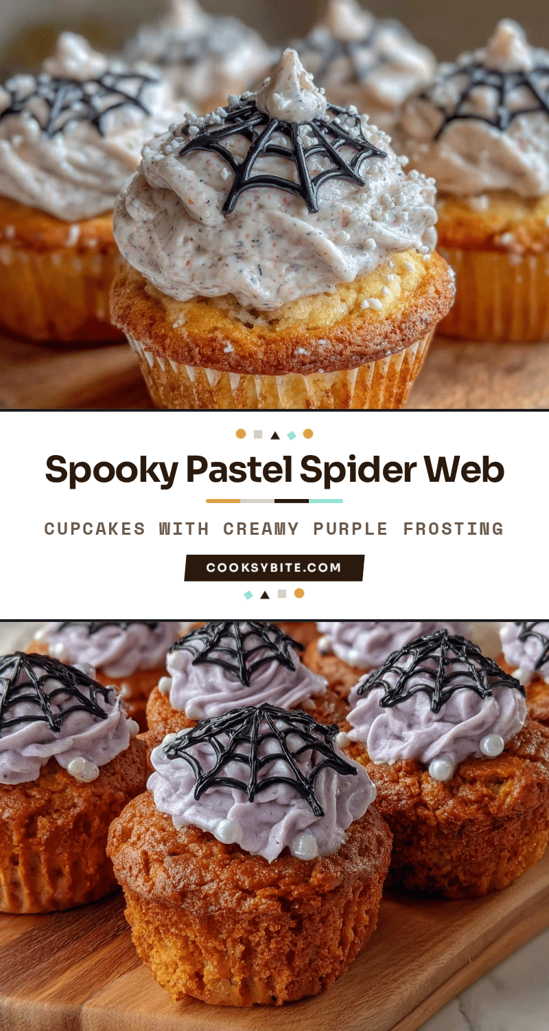 pastel halloween spider web cupcakes recipe