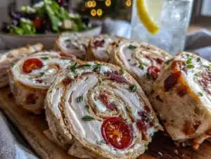 turkey and cream cheese pinwheel wraps - featured image