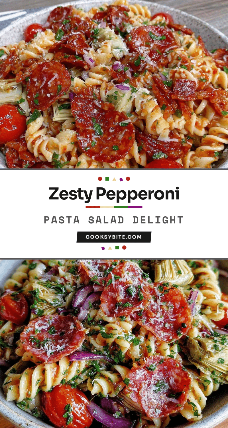 zesty pasta salad with pepperoni and artichoke hearts recipe