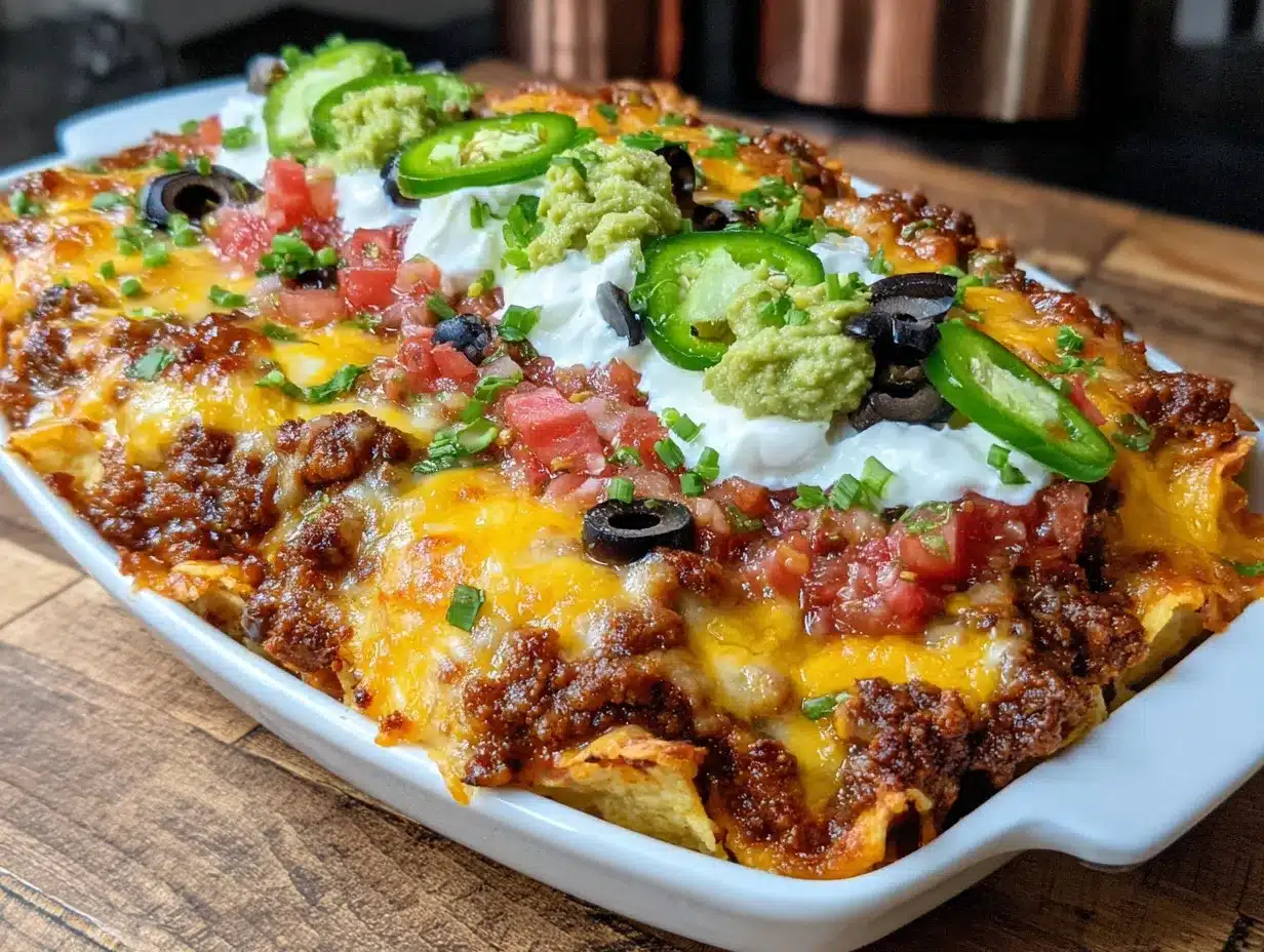 7-layer nacho football dip preparation steps