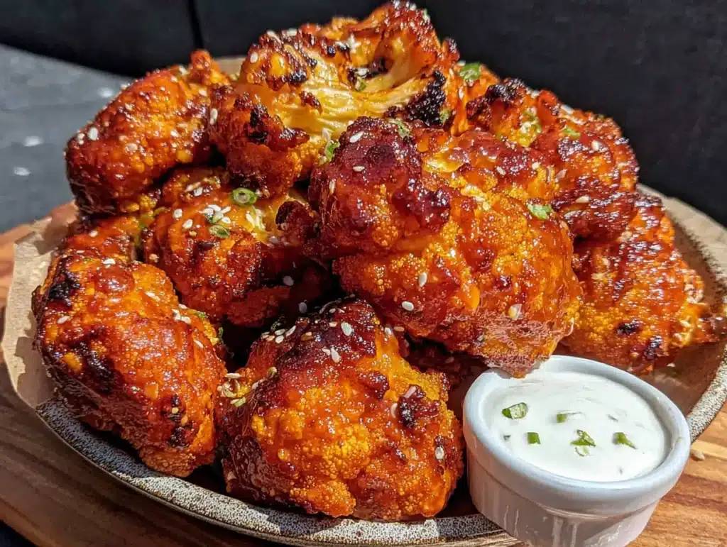 air fryer buffalo cauliflower bites - featured image