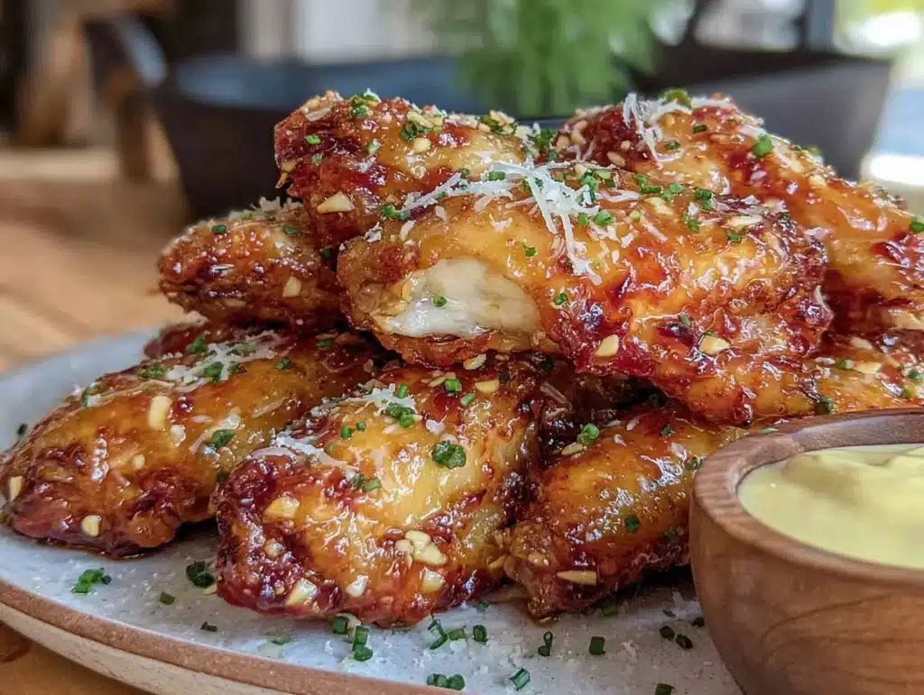 air fryer chicken wings garlic parmesan - featured image