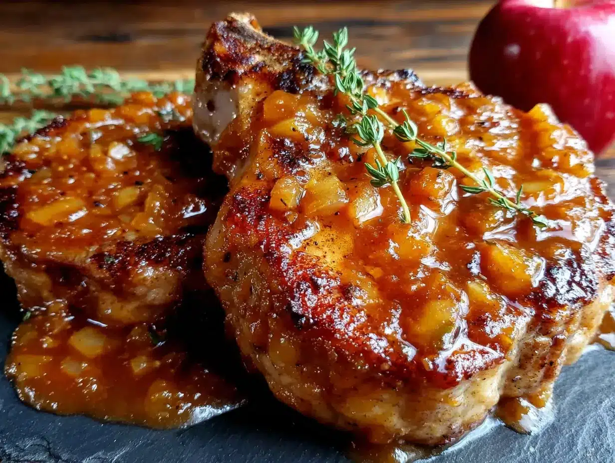 baked pork chops with apple onion gravy preparation steps