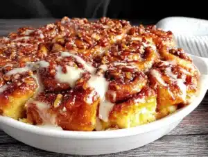 best make-ahead Christmas morning cinnamon roll casserole - featured image