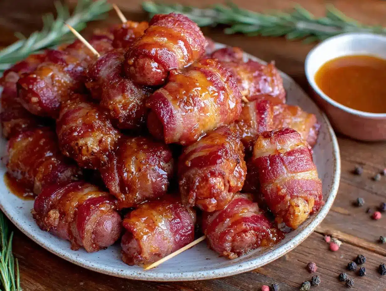 best maple glazed bacon wrapped smokies recipe preparation steps