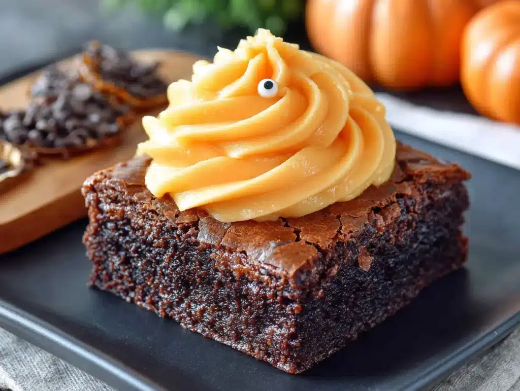 black cocoa halloween brownies - featured image