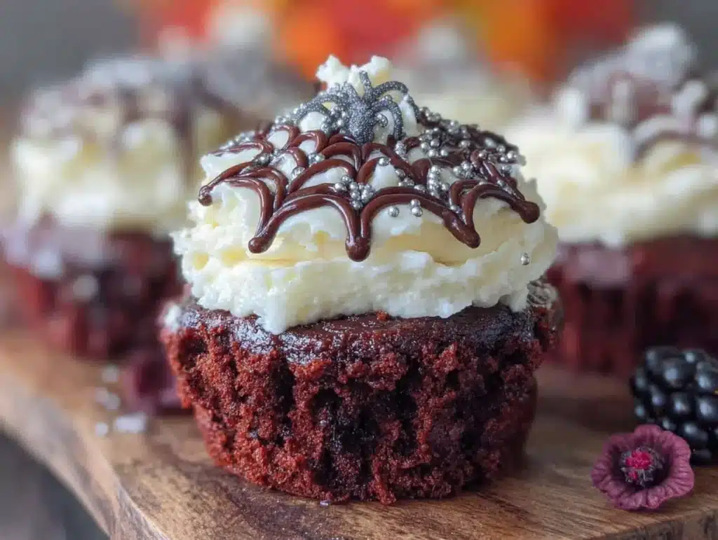 black velvet halloween cupcakes - featured image