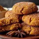 brown butter pumpkin snickerdoodle cookies - featured image