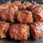 brown sugar bourbon bacon-wrapped smokies - featured image