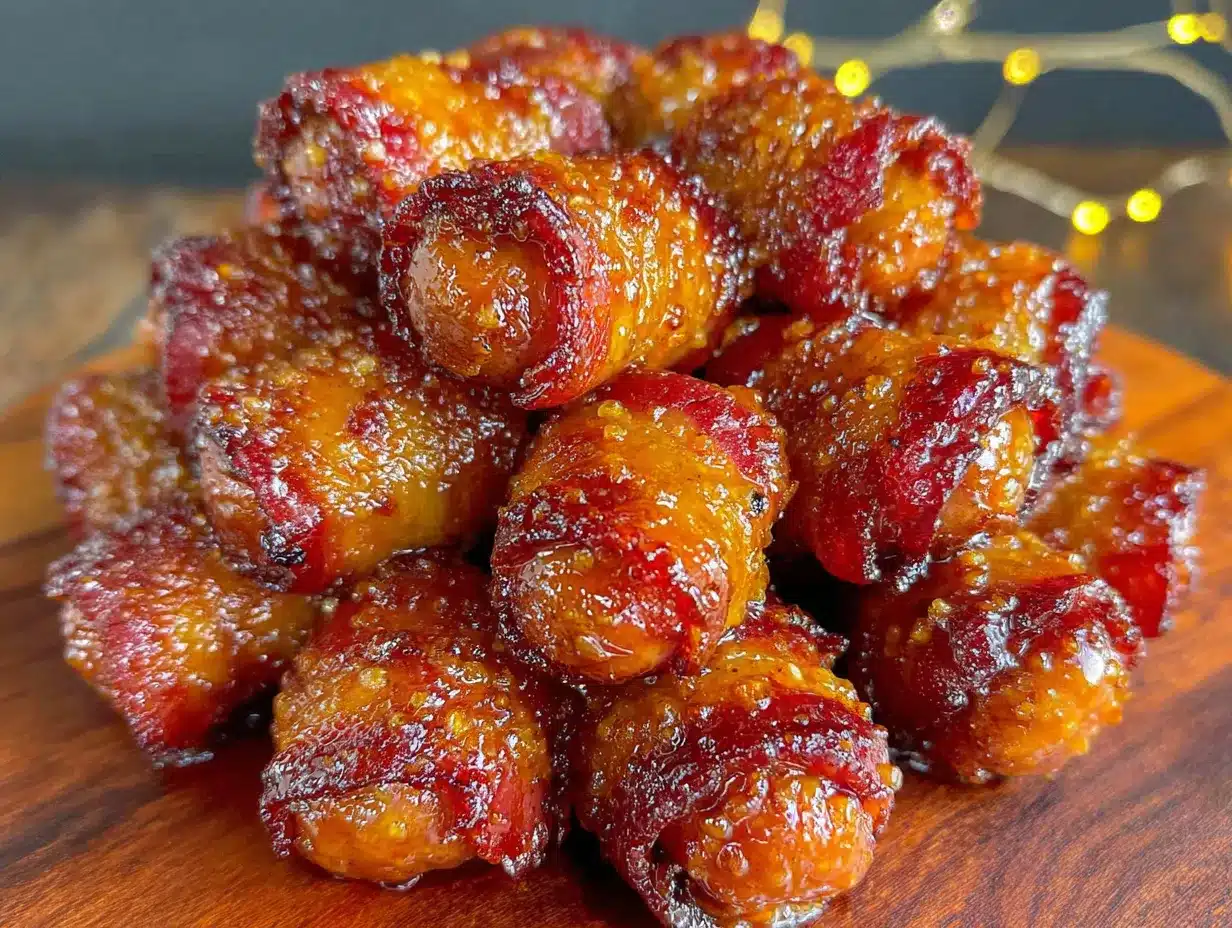 brown sugar bourbon bacon-wrapped smokies preparation steps