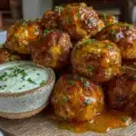 buffalo chicken meatballs - featured image