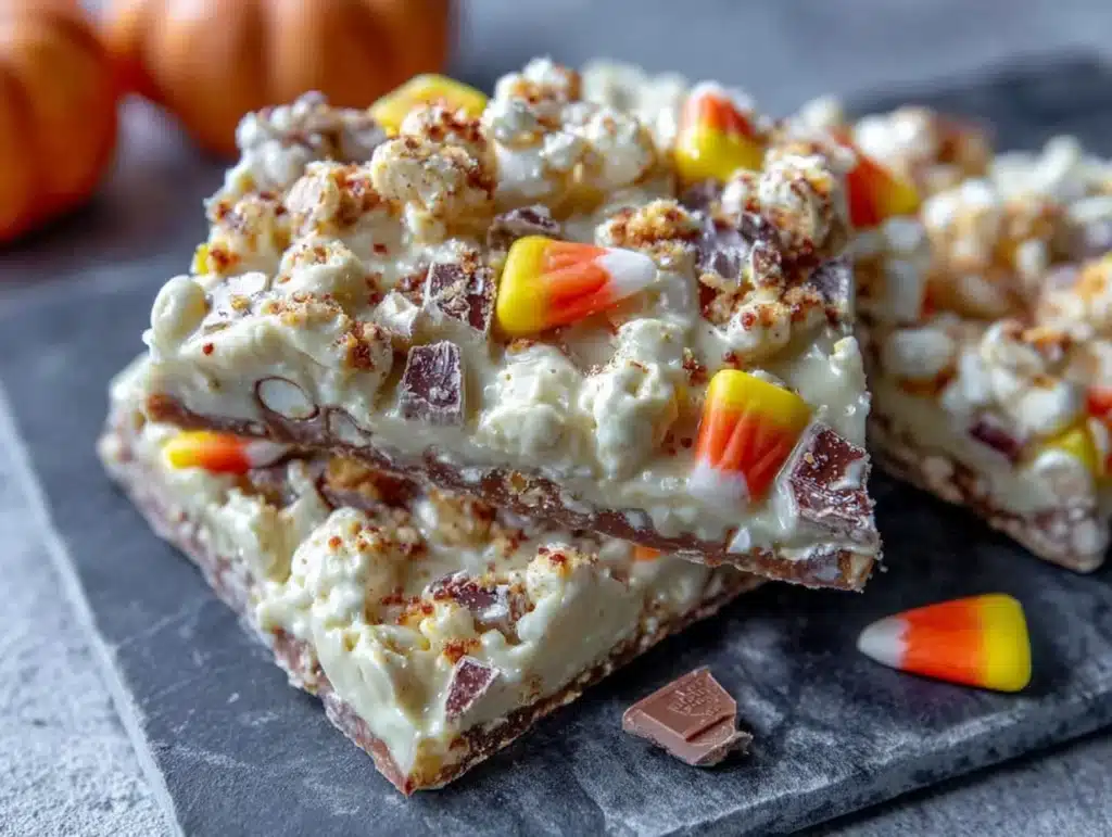 candy corn popcorn bark - featured image