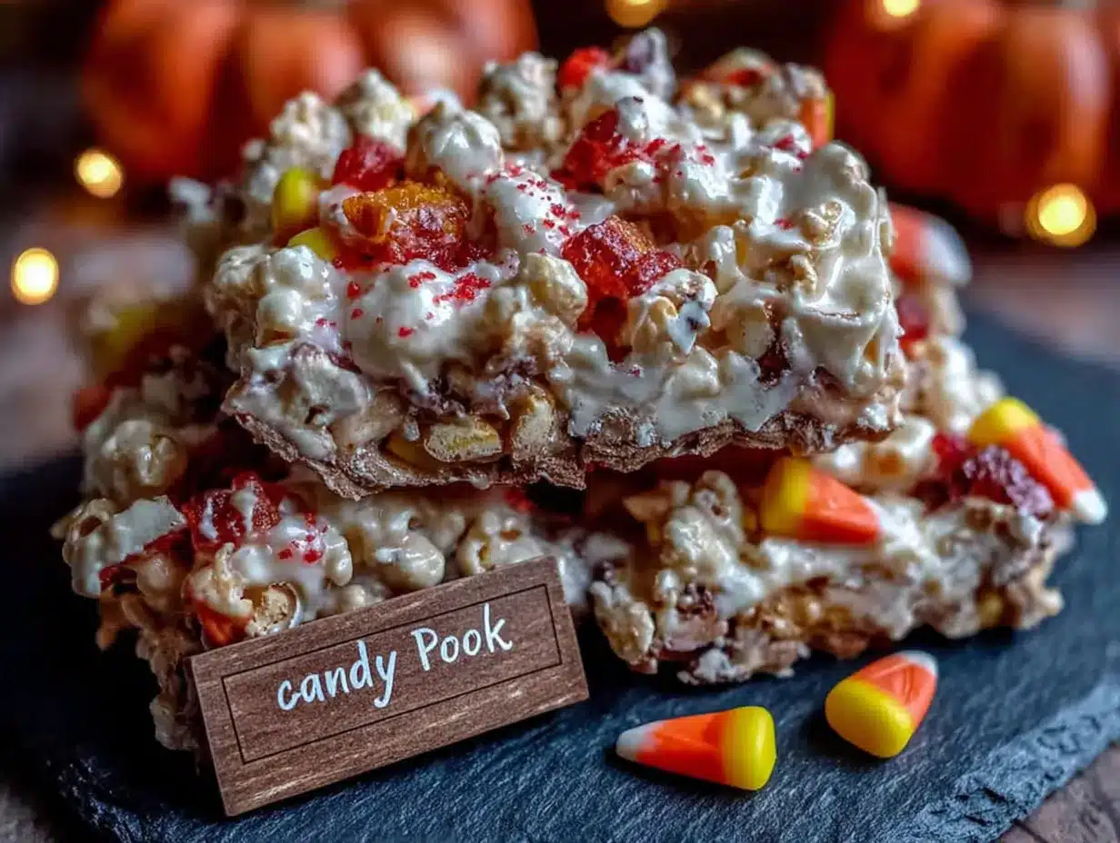 candy corn popcorn bark preparation steps