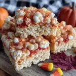 candy corn rice krispie treats - featured image