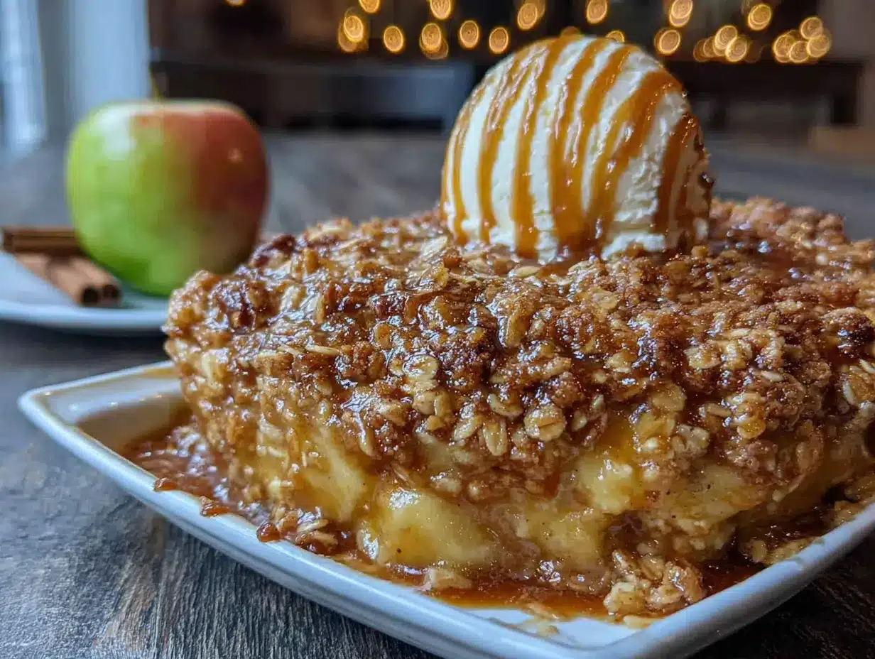caramel apple crisp preparation steps