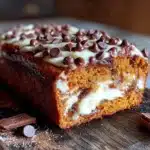 chocolate chip pumpkin bread with cream cheese swirl - featured image