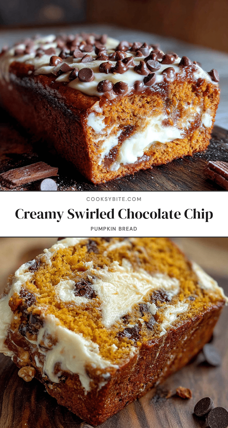 chocolate chip pumpkin bread with cream cheese swirl recipe