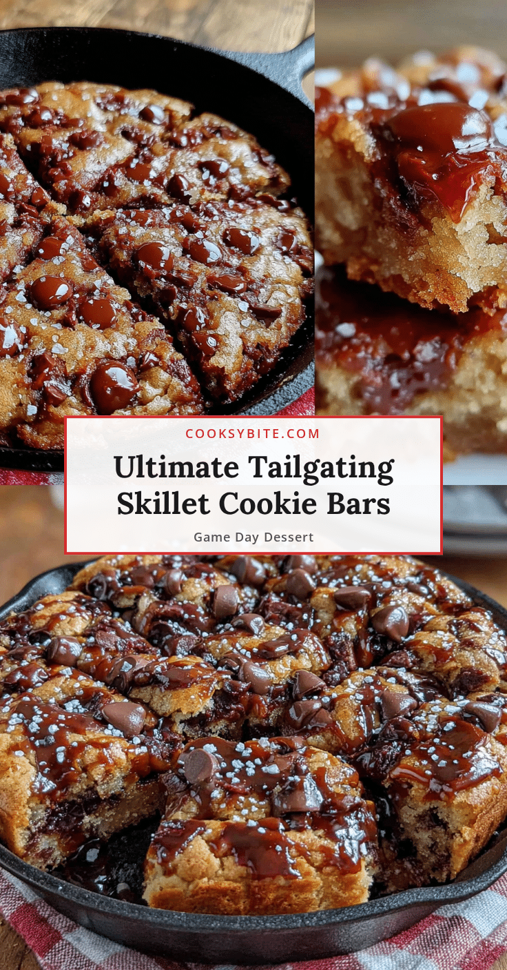 chocolate chip skillet cookie bars for tailgating recipe