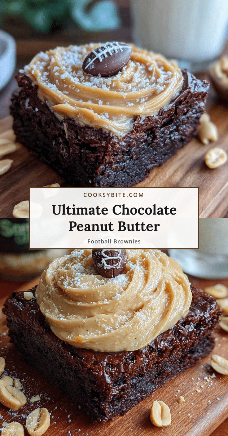 chocolate peanut butter football brownies recipe
