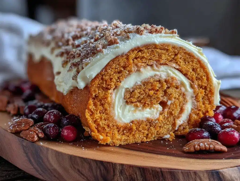 classic pumpkin roll with cream cheese filling - featured image