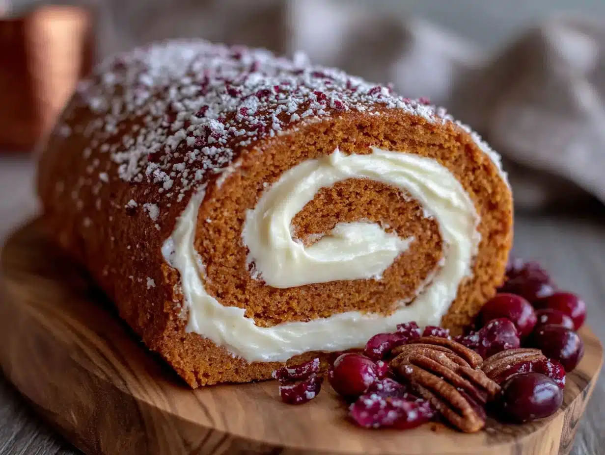 classic pumpkin roll with cream cheese filling preparation steps