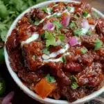 cozy crockpot chili with pumpkin and black beans - featured image