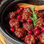 cranberry bbq meatballs - featured image