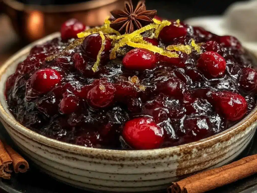 cranberry orange sauce with ginger - featured image