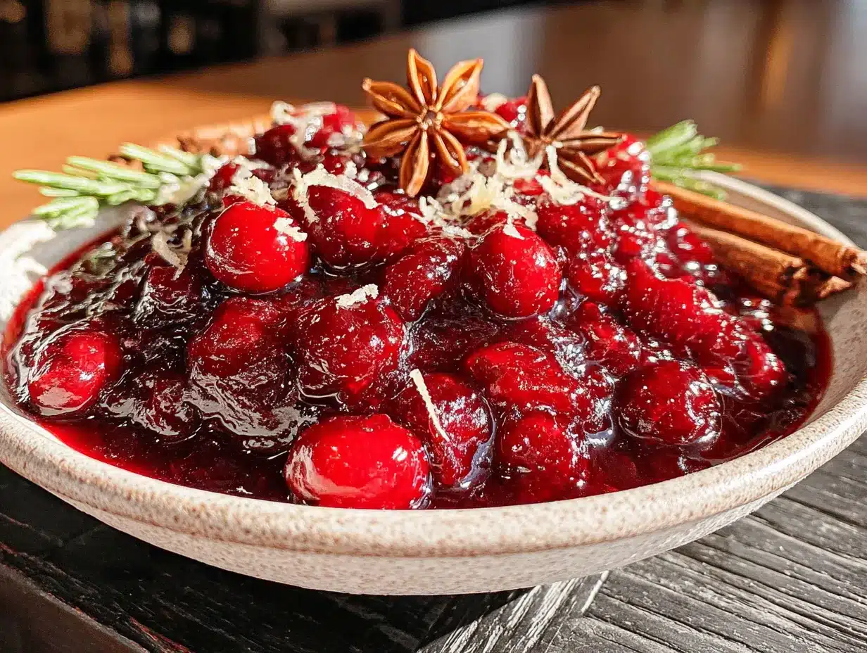 cranberry orange sauce with ginger preparation steps