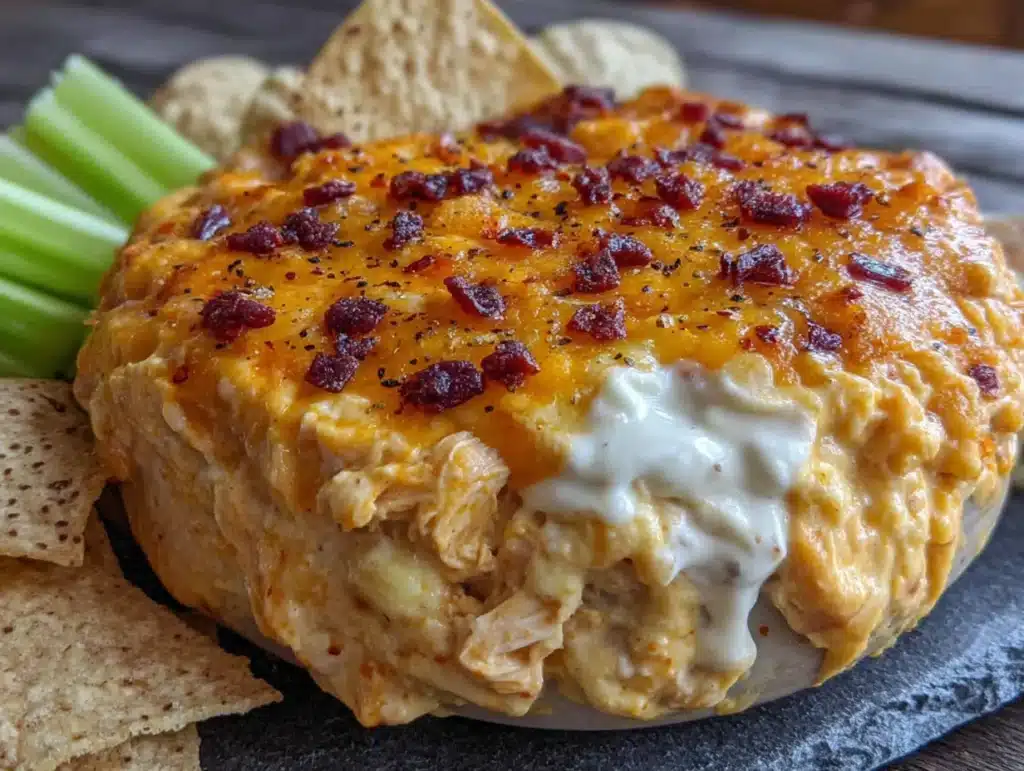 creamy buffalo chicken dip - featured image