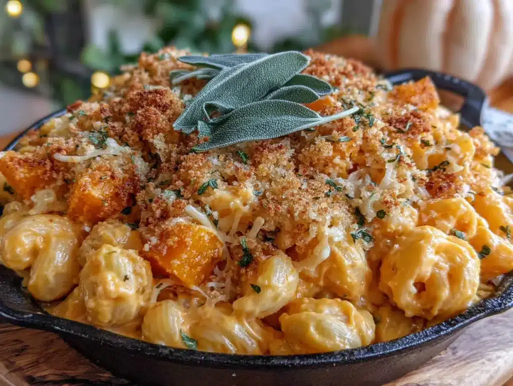 creamy butternut squash mac and cheese - featured image