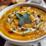 creamy butternut squash soup with sage - featured image