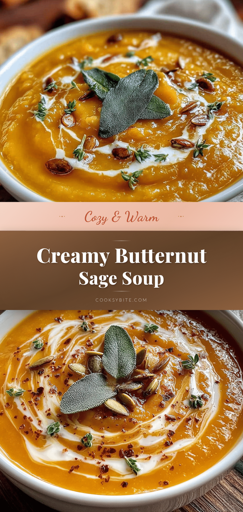 creamy butternut squash soup with sage recipe