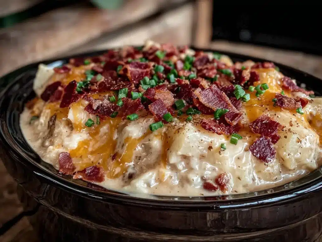 Creamy Crockpot Cheeseburger Potato Soup - featured image