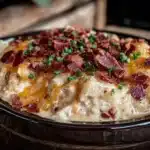 Creamy Crockpot Cheeseburger Potato Soup - featured image