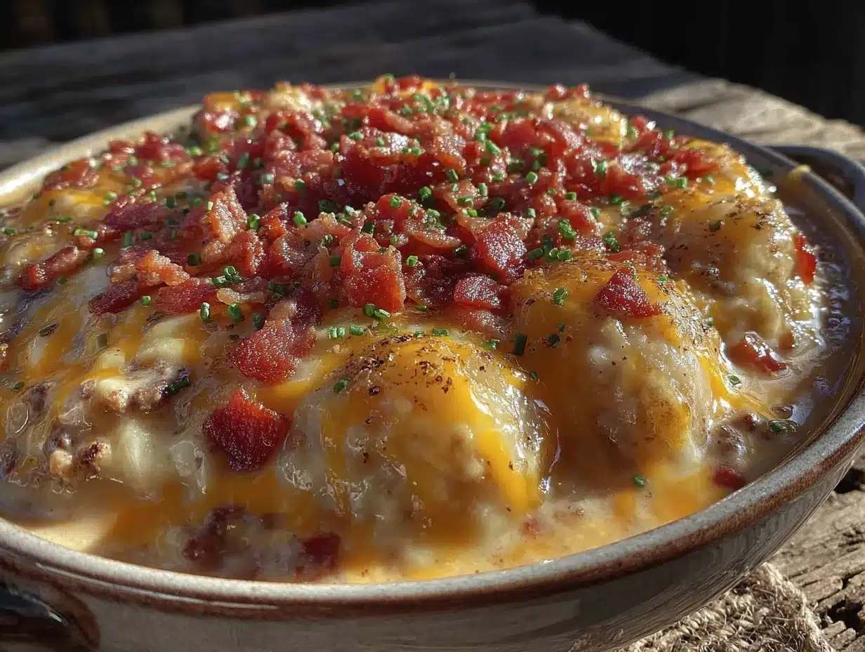Creamy Crockpot Cheeseburger Potato Soup preparation steps