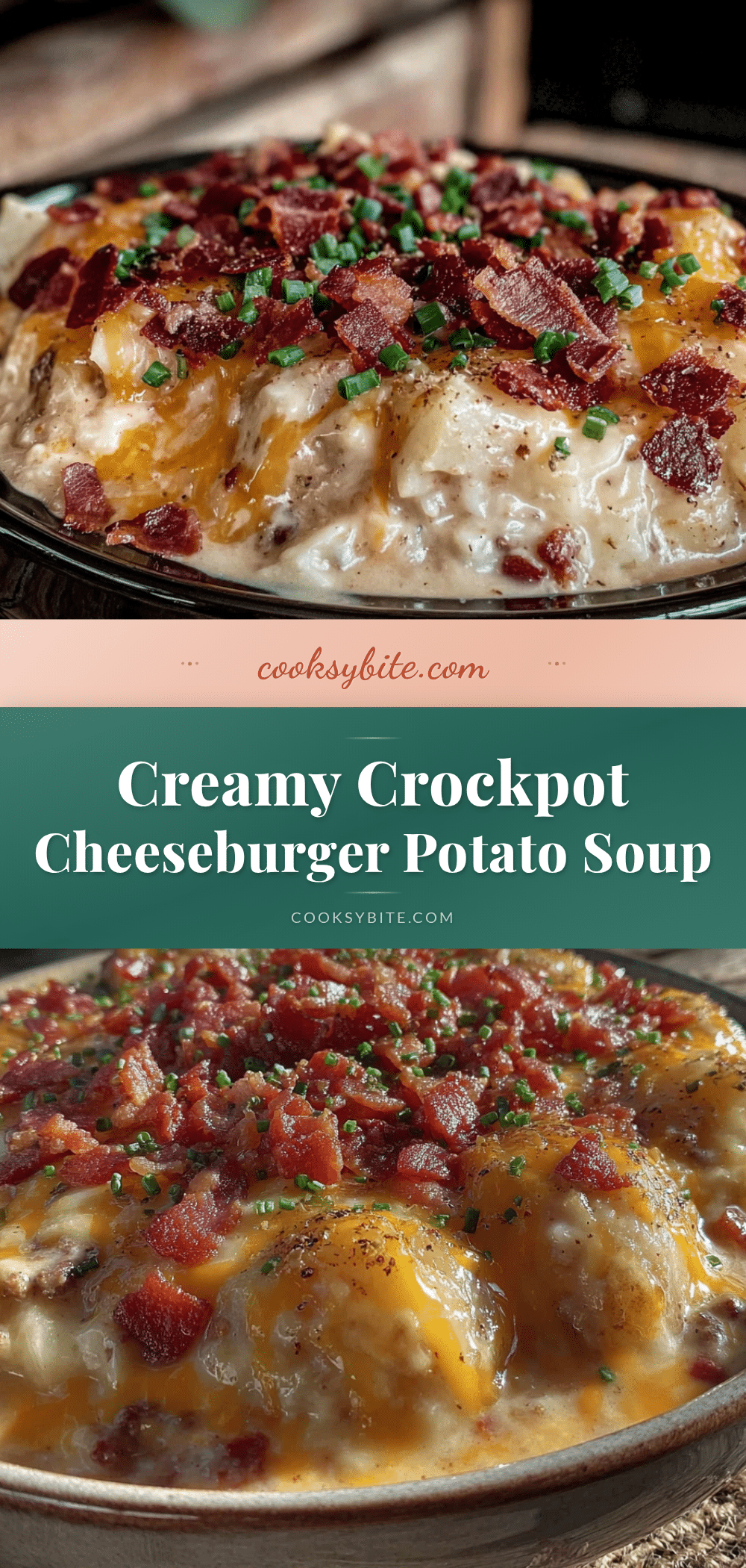 Creamy Crockpot Cheeseburger Potato Soup recipe