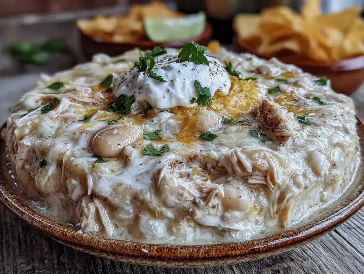 creamy crockpot white chicken chili preparation steps