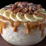 creamy overnight peanut butter banana oats - featured image
