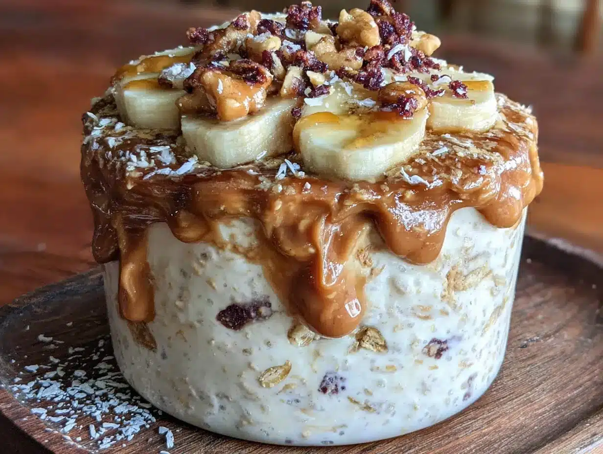 creamy overnight peanut butter banana oats preparation steps