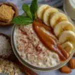 creamy peanut butter banana overnight oats - featured image