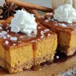creamy pumpkin cheesecake bars with graham crust - featured image